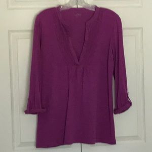 Tunic-style magenta LOFT top